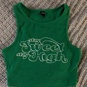 Graphic Cropped Tank Top